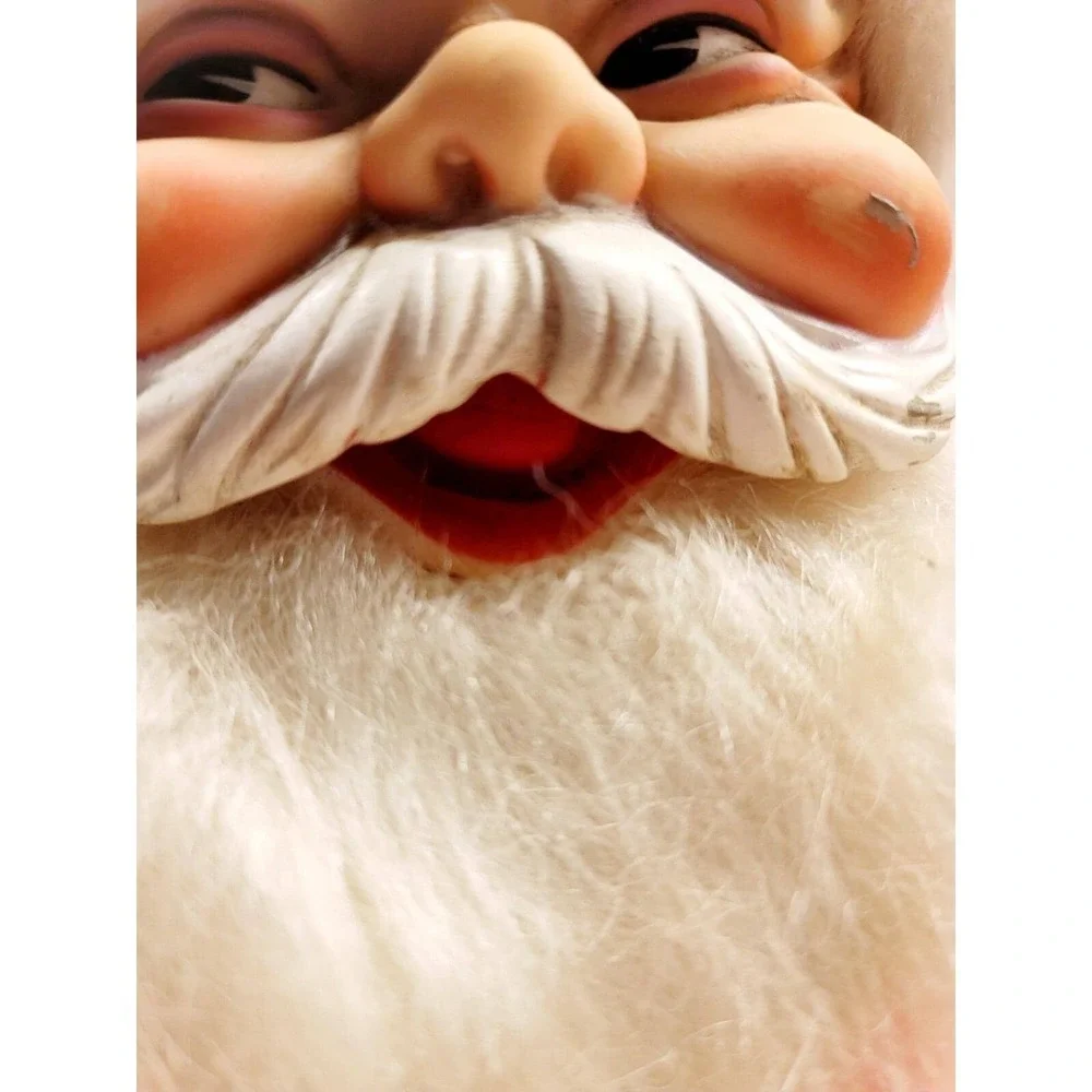 Vintage Santa Claus Plush Rubber Face Coca-Cola Bottle Red‎ White Good 16 inch